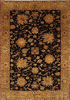 Egyptian Chobi Black Rectangle 10x14 ft Wool Carpet 28826