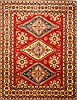 Kazak Red Hand Knotted 117 X 148  Area Rug 250-28827 Thumb 0