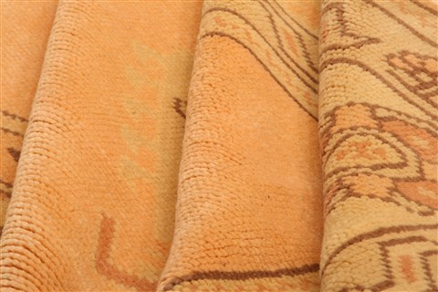 Oushak Orange Hand Knotted 94 X 121 Area Rug 100-28828 Image 3