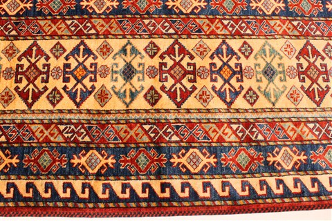Kazak Yellow Hand Knotted 144 X 208 Area Rug 250-28829 Image 2