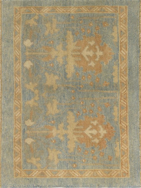 Oushak Blue Hand Knotted 30 X 42  Area Rug 500-28832 Image 0