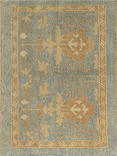 Turkish Oushak Blue Rectangle 3x4 ft Wool Carpet 28832