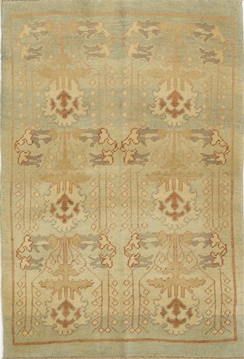 Oushak Green Hand Knotted 45 X 65  Area Rug 500-28835 Image 0