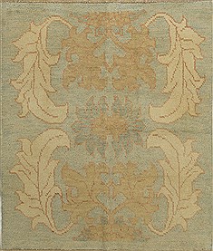Oushak Blue Hand Knotted 4'5" X 5'2"  Area Rug 500-28837