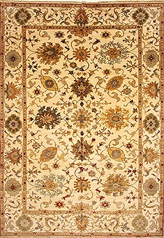Egyptian Chobi Beige Rectangle 10x14 ft Wool Carpet 28841