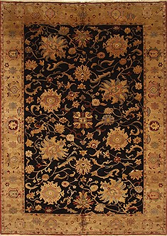 Egyptian Chobi Black Rectangle 10x14 ft Wool Carpet 28844