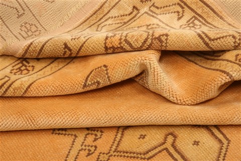 Oushak Orange Hand Knotted 97 X 124 Area Rug 100-28845 Image 3