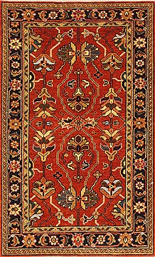 Indian Serapi Red Rectangle 2x4 ft Wool Carpet 28861