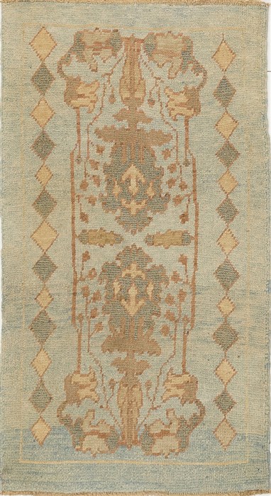 Oushak Blue Hand Knotted 210 X 55  Area Rug 500-28863 Image 0