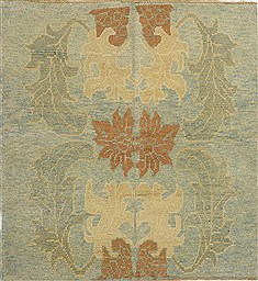 Turkish Oushak Blue Square 5 to 6 ft Wool Carpet 28882