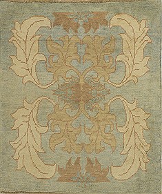 Turkish Oushak Blue Rectangle 3x5 ft Wool Carpet 28892
