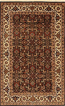 Indian Herati Green Rectangle 2x4 ft Wool Carpet 28915