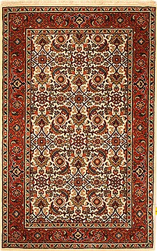 Indian Herati Beige Rectangle 3x4 ft Wool Carpet 28940