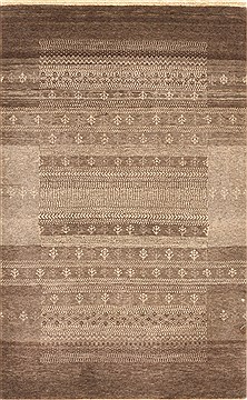 Indian Gabbeh Grey Rectangle 2x4 ft Wool Carpet 28959