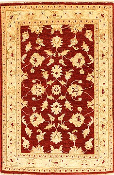 Pakistani Pishavar Beige Rectangle 3x4 ft Wool Carpet 28961