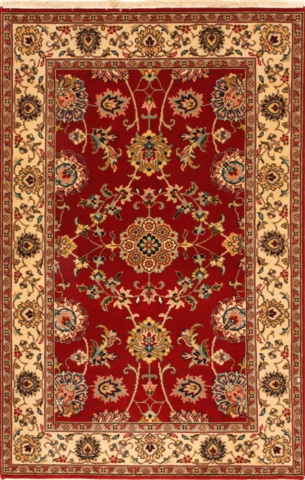 Isfahan Beige Hand Knotted 28 X 41 Area Rug 250-28975 Image 0