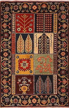 Indian Bakhtiar Multicolor Rectangle 3x4 ft Wool Carpet 28983