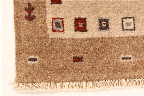 Gabbeh Beige Hand Knotted 27 X 40 Area Rug 250-28986 Image 1