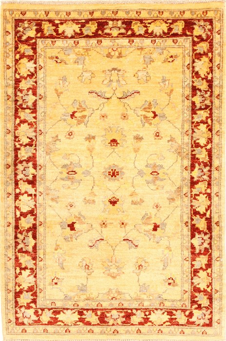 Pishavar Beige Hand Knotted 28 X 40  Area Rug 250-28988 Image 0