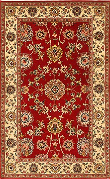 Indian Isfahan Red Rectangle 3x4 ft Wool Carpet 28993