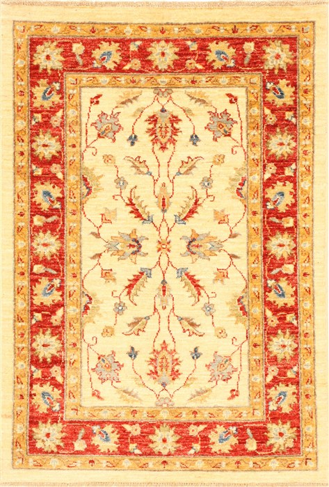 Pishavar Beige Hand Knotted 210 X 41  Area Rug 250-28994 Image 0