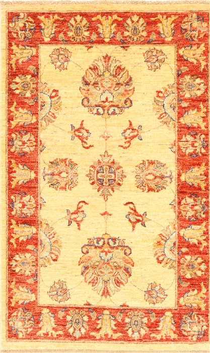Pishavar Beige Hand Knotted 28 X 43 Area Rug 250-28999 Image 0