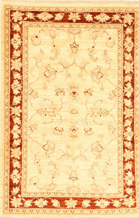 Pishavar Beige Hand Knotted 20 X 40  Area Rug 250-29003 Image 0
