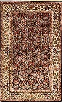 Indian Herati Beige Rectangle 2x4 ft Wool Carpet 29005