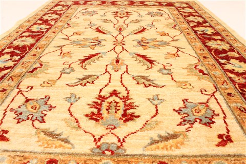 Pishavar Beige Hand Knotted 29 X 41 Area Rug 250-29006 Image 4