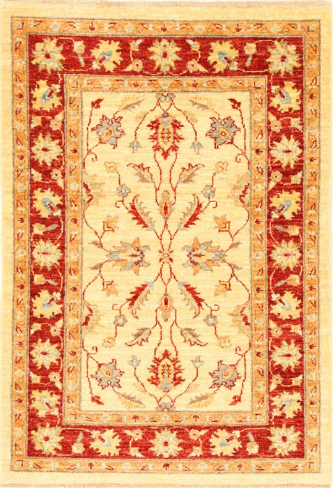 Pishavar Beige Hand Knotted 29 X 41 Area Rug 250-29006 Image 0
