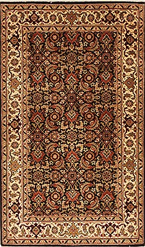 Indian Herati Beige Rectangle 2x4 ft Wool Carpet 29007