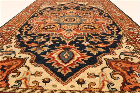 Serapi Blue Hand Knotted 26 X 40 Area Rug 250-29018 Image 4