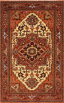 Serapi Beige Hand Knotted 2'6" X 4'0"  Area Rug 250-29020