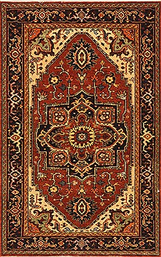 Indian Serapi Brown Rectangle 2x4 ft Wool Carpet 29023