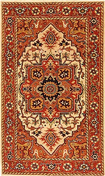 Serapi Beige Hand Knotted 2'6" X 4'2"  Area Rug 250-29025