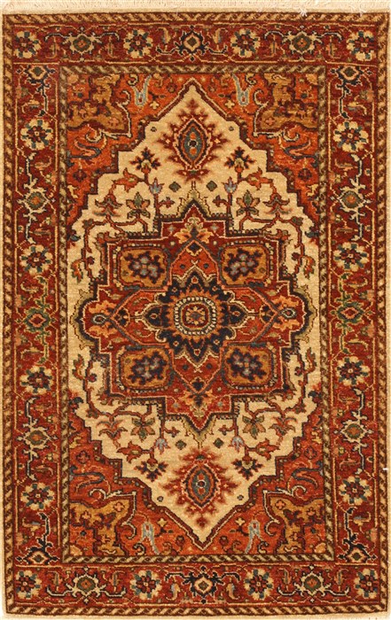 Serapi Beige Hand Knotted 26 X 311  Area Rug 250-29035 Image 0