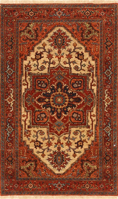 Serapi Beige Hand Knotted 27 X 41 Area Rug 250-29036 Image 0