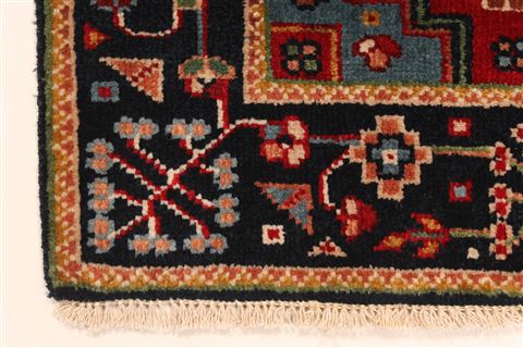 Karajeh Blue Hand Knotted 26 X 41 Area Rug 250-29038 Image 1