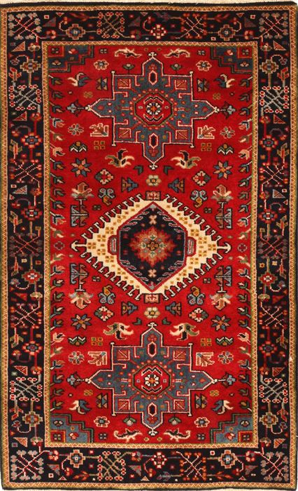 Karajeh Blue Hand Knotted 26 X 41 Area Rug 250-29038 Image 0