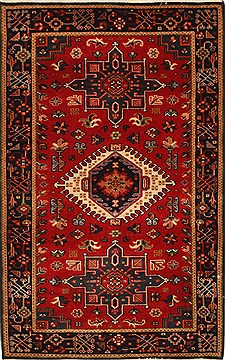 Indian Karajeh Blue Rectangle 3x4 ft Wool Carpet 29040