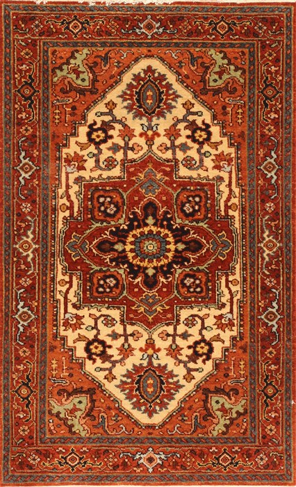 Serapi Beige Hand Knotted 26 X 40  Area Rug 250-29044 Image 0