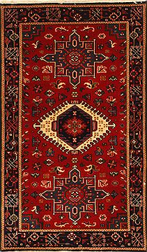 Indian Karajeh Red Rectangle 2x4 ft Wool Carpet 29045