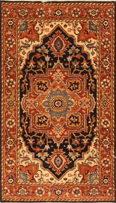 Serapi Blue Hand Knotted 25 X 42  Area Rug 250-29046 Image 0