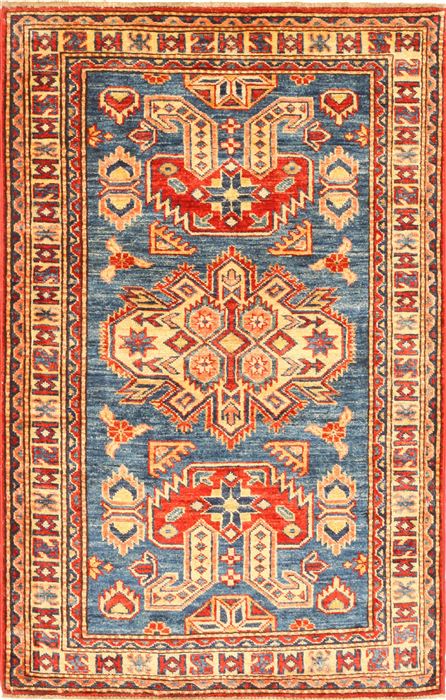 Kazak Blue Hand Knotted 27 X 41 Area Rug 250-29047 Image 0