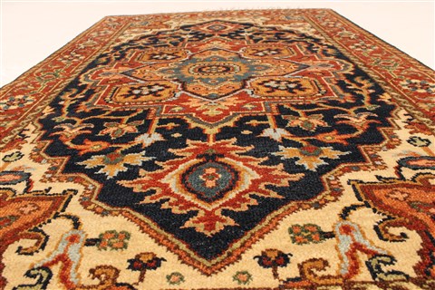 Serapi Blue Hand Knotted 26 X 40 Area Rug 250-29051 Image 4