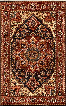 Indian Serapi Blue Rectangle 2x4 ft Wool Carpet 29051