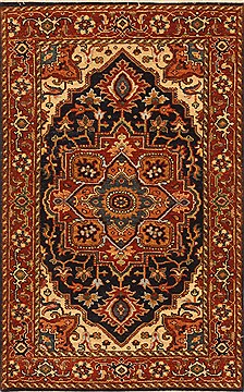 Indian Serapi Blue Rectangle 2x4 ft Wool Carpet 29051