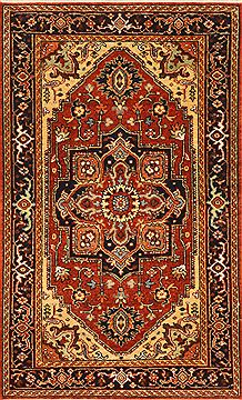 Indian Serapi Red Rectangle 2x4 ft Wool Carpet 29054