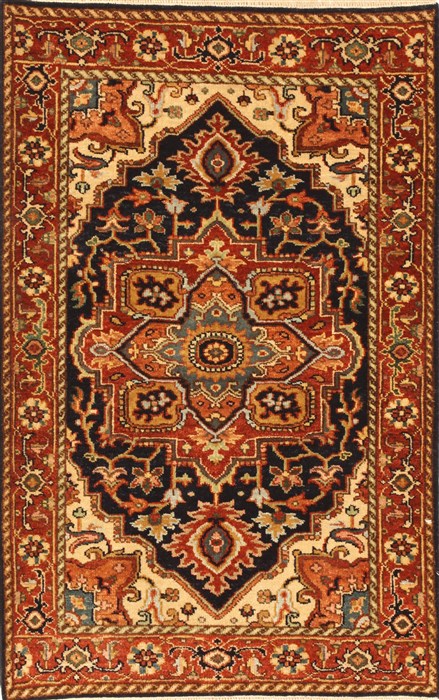 Serapi Blue Hand Knotted 27 X 311  Area Rug 250-29060 Image 0