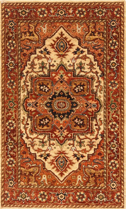 Serapi Beige Hand Knotted 26 X 44  Area Rug 250-29061 Image 0
